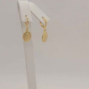 Brazilian 18k Gold Filled Virgen De Guadalupe Earrings
